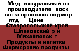 Мёд  натуральный от производителя. воск,соты,прополис,подмор итд.  › Цена ­ 150-350 - Ставропольский край, Шпаковский р-н, Михайловск г. Продукты и напитки » Фермерские продукты   